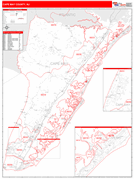 Cape May County, NJ Digital Map Red Line Style